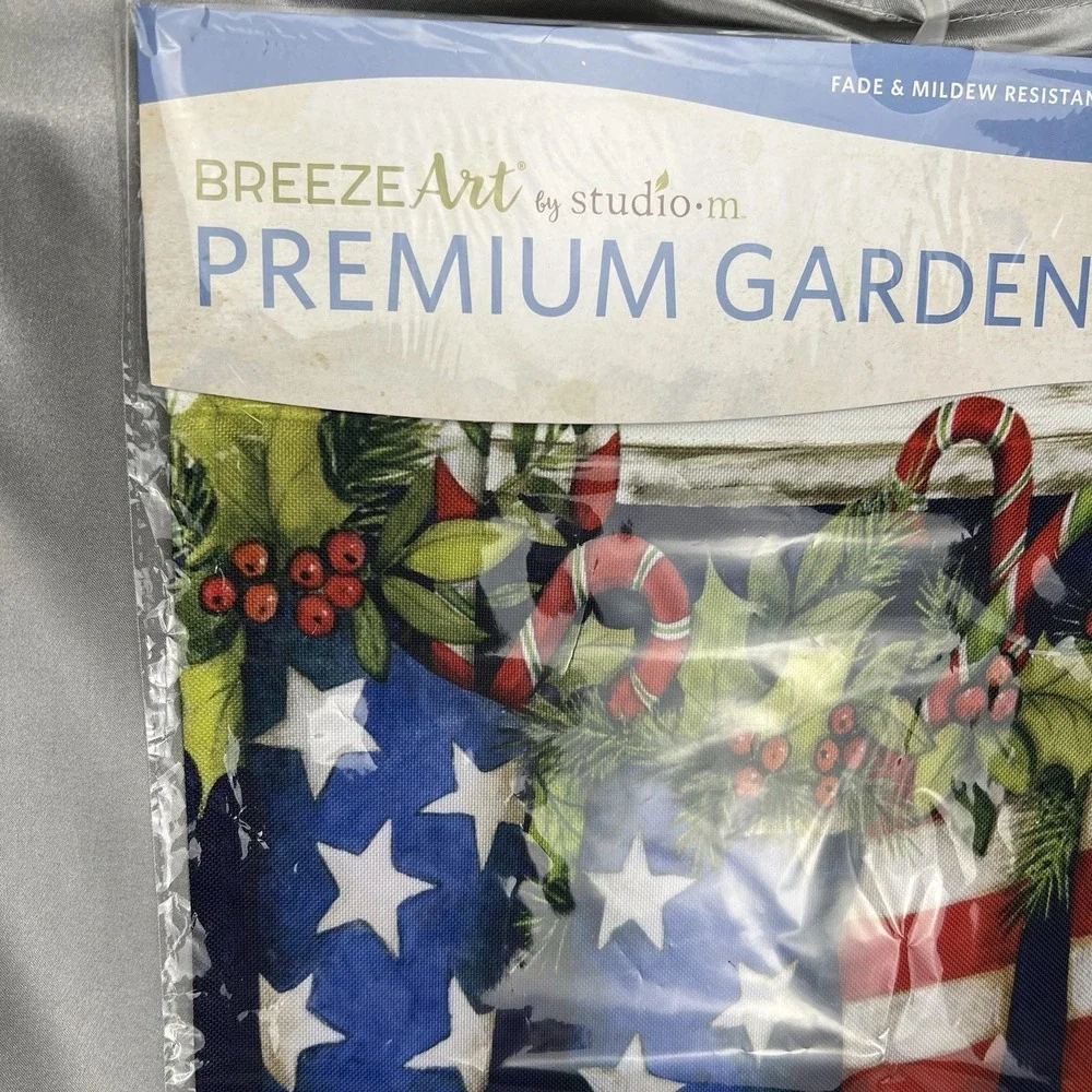 BreezeArt Studio M Patriotic Stockings Premium Garden Flag 12.5